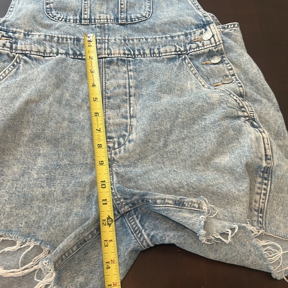 Gap Distressed Denim Short Overalls Shortalls Size S - Picture 11 of 17